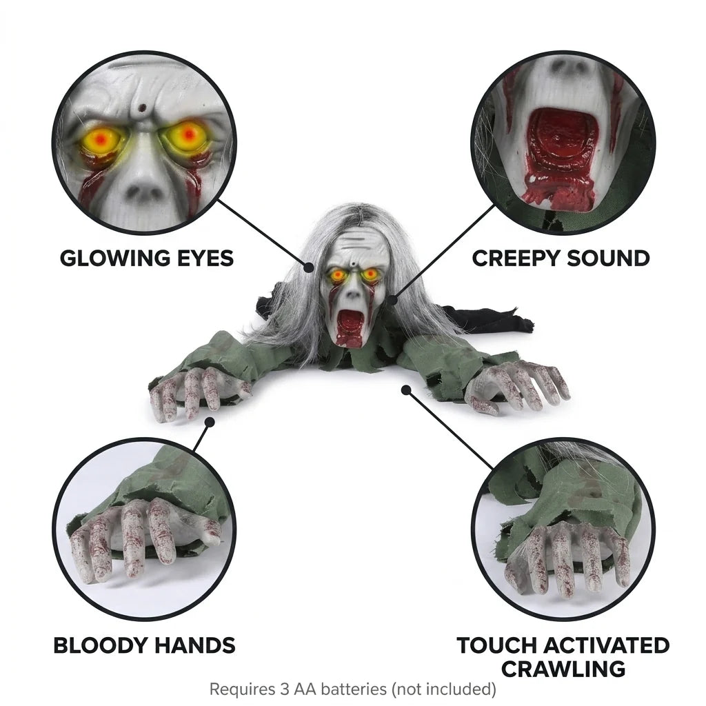 Groundcrawler – Animated Zombie with Light-Up Eyes